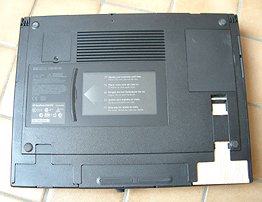 Notebook von unten