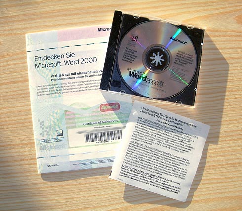 Microsoft Word 2000 CD mit Lizenz