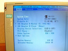 Hardware Spezifikationen im BIOS
